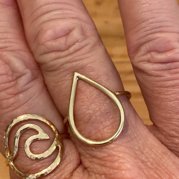 🎉 ARTISAN MADE GOLD FILLED LARGE TEAR DROP RING‼️ - Picture 2 of 8